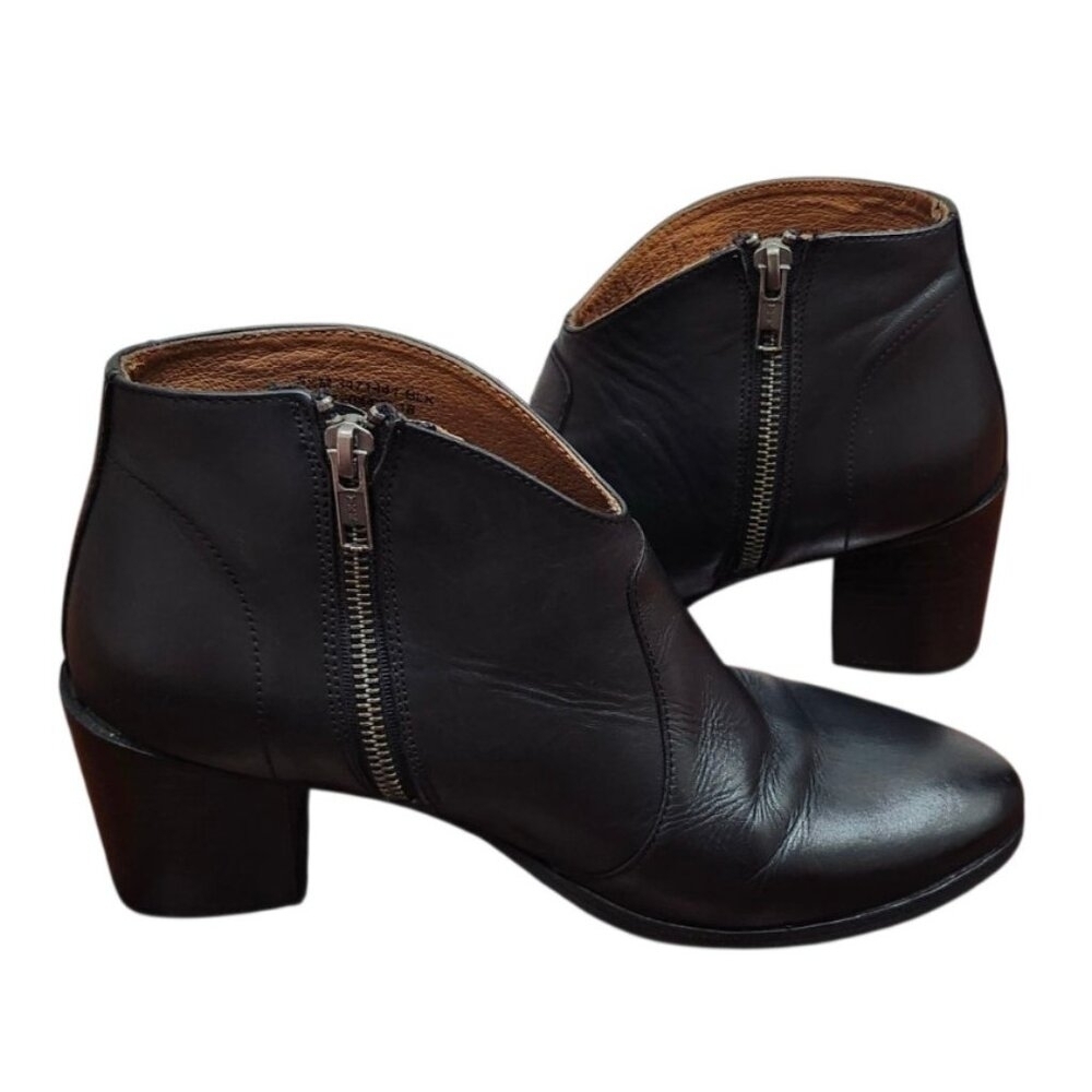 Frye - Nora Zip Short Ankle Leather Boots Black Women's Size US 8.5M - Picture 8 of 15